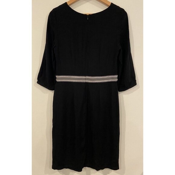 Boden Carla Kaftan Dress Viscose Embroidery Black Gray Size 8 Long 8L - Picture 3 of 5